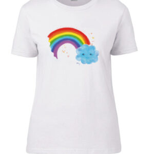 Szivárvány póló kör nyakú, fehér
