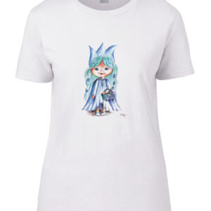 Tulipánlány fehér környakú póló